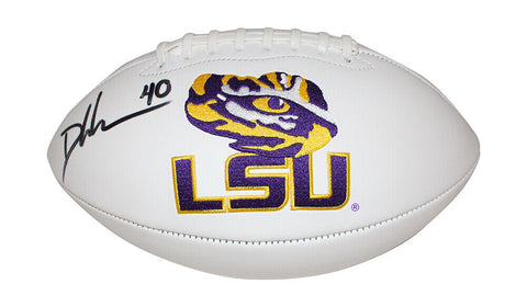 Devin White Signed LSU Tigers White Logo Football Beckett 40584