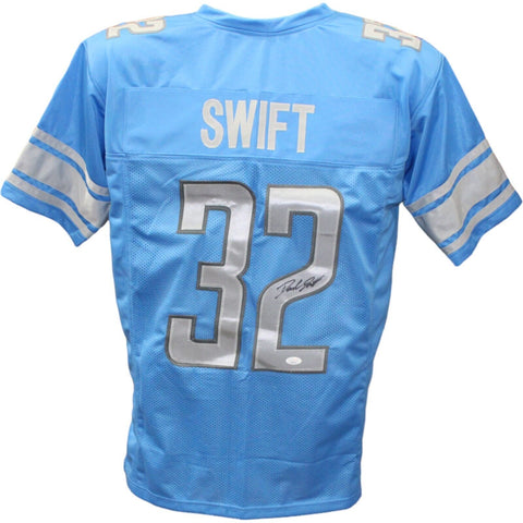 D'andre Swift Autographed/Signed Pro Style Blue Jersey JSA 43541