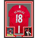 Framed Autographed/Signed Paul Scholes 35x39 Manchester United Jersey COA