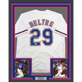 Framed Autographed/Signed Adrian Beltre 35x39 Texas White Jersey JSA COA