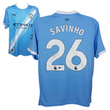 Savinho Signed Manchester City FC Home Soccer Jersey #26 with Beckett COA