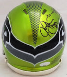 Steve Largent & Jim Zorn Signed Seahawks Flash Green Speed Mini Helmet MCS Holo