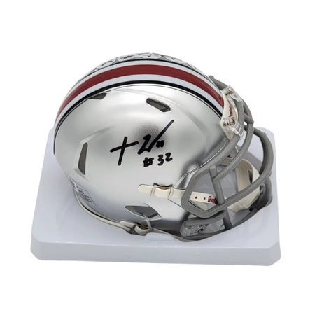 TreVeyon Henderson Autographed Ohio State Mini Helmet Beckett Authenticated