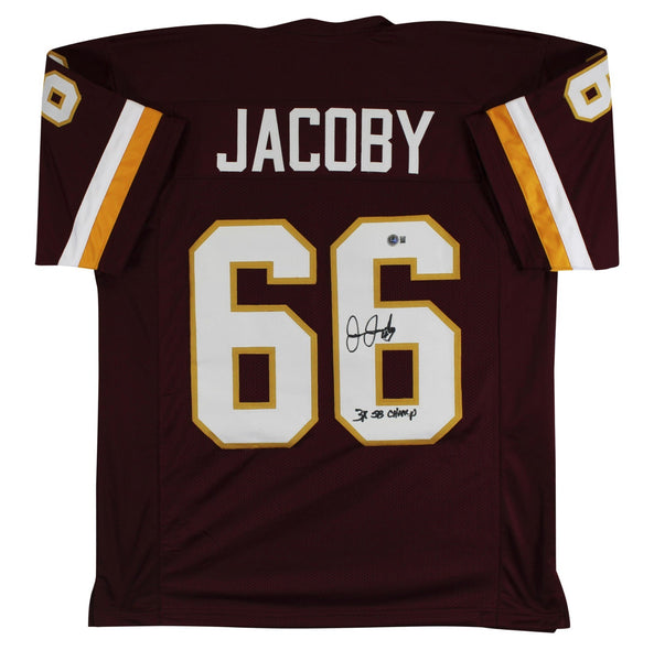 Joe Jacoby Signed Washington Redskins Jersey Inscribed "3x SB Champ" (Beckett)