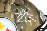 Troy Polamalu Signed Pittsburgh Steelers Authentic Camo Helmet HOF BAS 29643