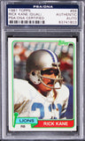 Lions Rick Kane Authentic Dual Signed 1981 Topps #66 Card PSA/DNA Slabbed