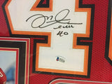 Mike Alstott Signed Tampa Bay Buccaneers 36"x39" Framed Red Jersey (Beckett COA)