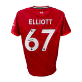 Harvey Elliott Signed Liverpool FC Home Soccer Jersey #67 with Beckett COA