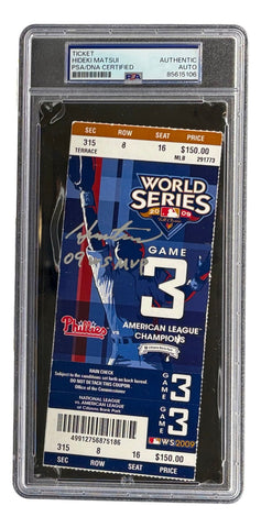 Hideki Matsui Signed NY Yankees 2009 World Series Game 3 Ticket 09 WS MVP PSA