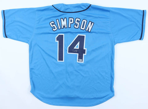 Chandler Simpson Signed Tampa Bay Rays Jersey (Beckett) 2025 Rookie Outfielder
