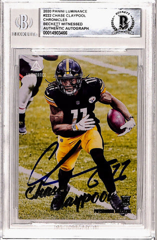 Chase Claypool Signed 2020 Panini Luminance #222 Rookie Card BAS 10 Slab 40781