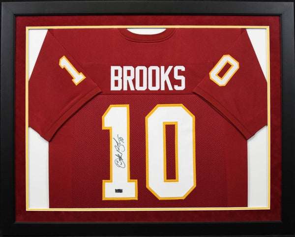 DERRICK BROOKS AUTOGRAPHED FLORIDA STATE SEMINOLES #10 FRAMED JERSEY COA