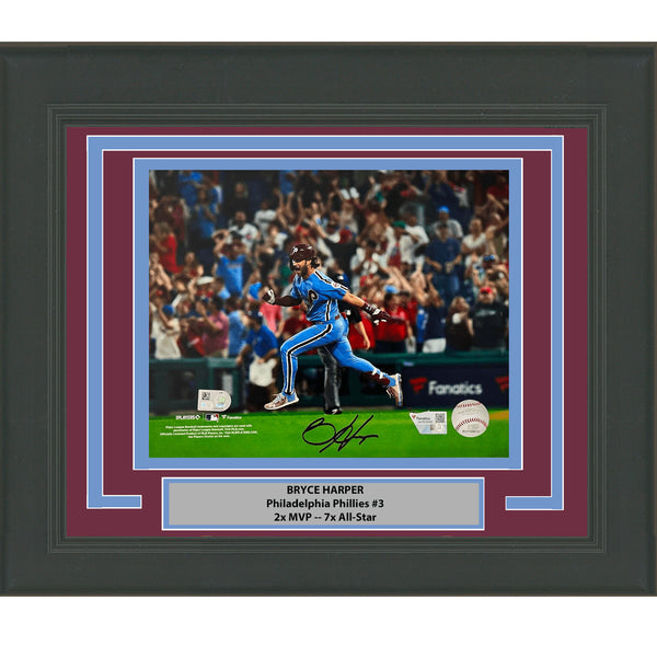 Framed Autographed Bryce Harper Phillies 8x10 Photo Fanatics & MLB COA #2