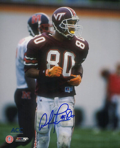 Antonio Freeman Signed Virginia Tech Action 8x10 Photo - (SCHWARTZ COA)