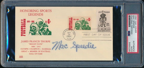 Mac Speedie HOF Autographed 1984 FDC Sports RARE Browns PSA/DNA 182376