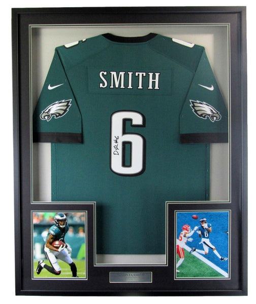 DeVonta Smith Autographed Football Jersey Eagles Framed Beckett 213543