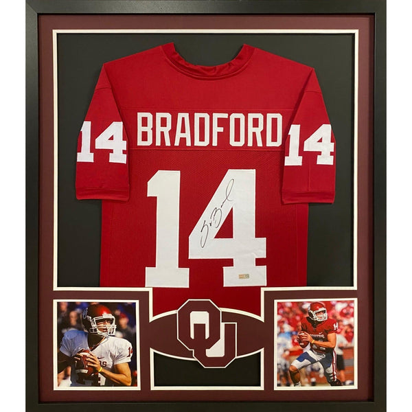 Sam Bradford Autographed Signed Framed Oklahoma NH Jersey TRISTAR
