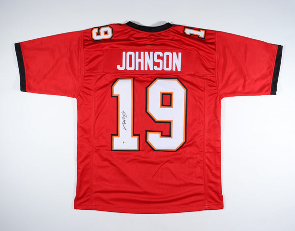 Keyshawn Johnson Signed Tampa Bay Buccaneers Jersey (Beckett Holo) 3xPro Bowl WR