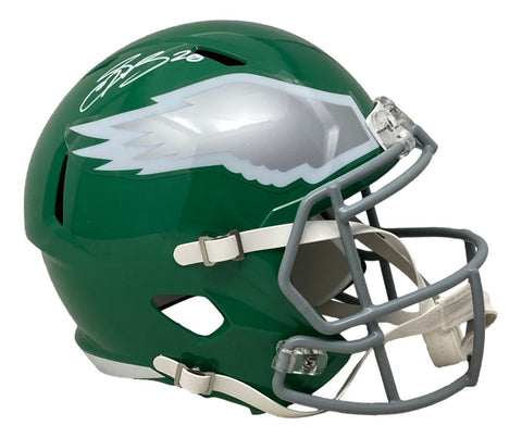 Saquon Barkley Signed Eagles FS Kelly Green Replica Speed Helmet PSA/DNA