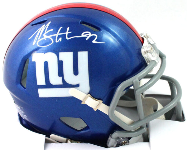 Michael Strahan Signed New York Giants Speed Mini Helmet - Beckett W Holo *White