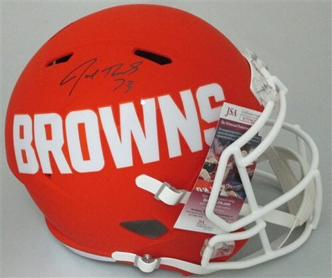 Browns HOF'er JOE THOMAS Signed Full Size Replica AMP Speed Rep Helmet AUTO JSA