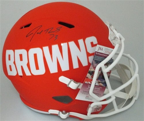 Browns HOF'er JOE THOMAS Signed Full Size Replica AMP Speed Rep Helmet AUTO JSA