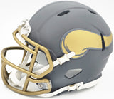 AARON JONES AUTOGRAPHED VIKINGS SLATE SILVER MINI HELMET BECKETT WITNESS 228816