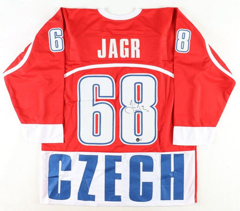 Jaromir Jagr Signed Czech Republic Jersey (Beckett) 1998 Olympic Gold Medalist