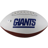 Michael Strahan Autographed/Signed New York Giants Logo Football Beckett 49849