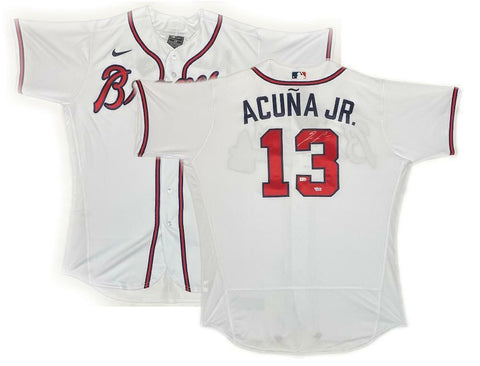 RONALD ACUNA Jr. Autographed Atlanta Braves Authentic White Jersey FANATICS