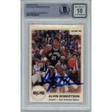 Alvin Robertson Autographed 1984-85 Star 75 Trading Card 10 Grade Beckett 47056