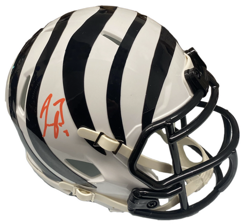 JOE BURROW Autographed Bengals Alternate Mini Speed Helmet FANATICS