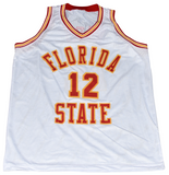 CHARLIE WARD SIGNED FLORIDA STATE SEMINOLES #12 WHITE BASKETBALL JERSEY BECKETT
