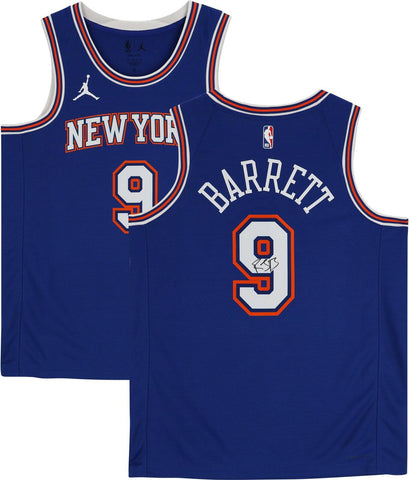 RJ Barrett New York Knicks Signed Blue Jordan Brand Statement Swingman Jersey