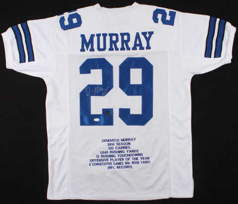 DeMarco Murray Signed Cowboys Career Highlight Stat Jersey (JSA Hologram)