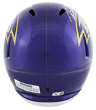 Ravens Ray Lewis Signed Flash Full Size Speed Rep Helmet W/ Case BAS Witnessed