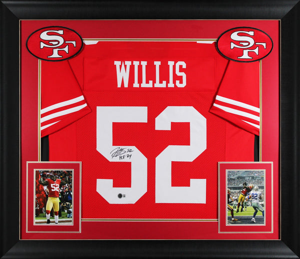 Patrick Willis "HOF 24" Signed Red Pro Style Framed Jersey BAS Witnessed 2