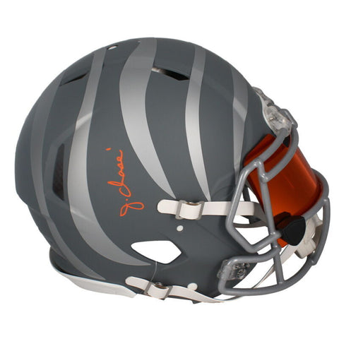 Ja'Marr Chase Autographed Bengals Slate Authentic Helmet w/ Visor Beckett