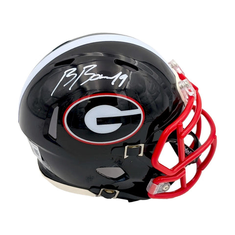 Brock Bowers Signed Georgia Bulldogs Black Speed Mini Helmet - Beckett