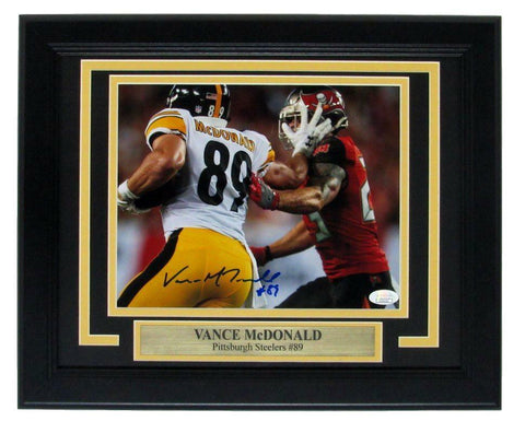 Vance McDonald Steelers Signed/Autographed 8x10 Color Photo Framed JSA 140838