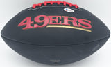 Joe Montana Autographed 49ers Black Logo Football Beckett Witness #WA82197