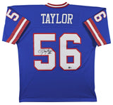 Giants Lawrence Taylor Signed 1986 Blue M&N TB Jersey BAS Witnessed #2W424447