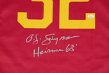 OJ Simpson Signed USC Football Jersey Inscribed Heisman 68 with JSA