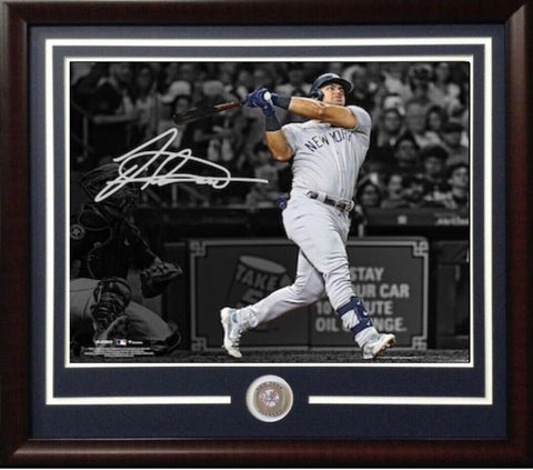 Jasson Dominguez Signed 11x14 Framed Photo 1st Home Run HR Yankees Auto Fanatics