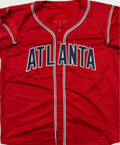 JOHN SMOLTZ - Atlanta Braves - Signed Custom Replica Red Jersey AUTO - BAS