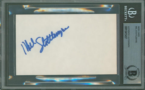 Yankees Mel Stottlemyre Authentic Signed 3x5 Index Card Autographed BAS Slabbed
