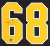Jaromir Jagr Signed Pittsburgh Penguins 35"x 43" Framed Jersey (Beckett)