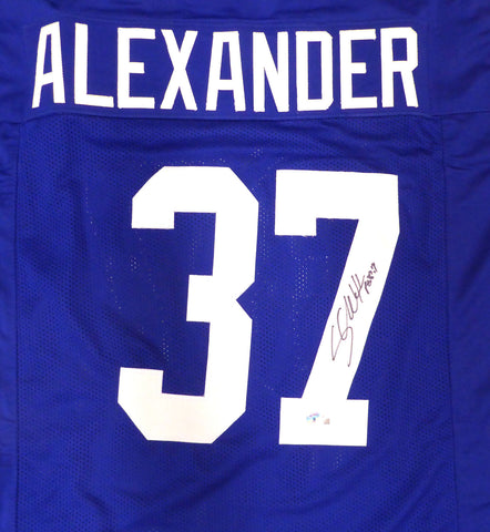 Seattle Seahawks Shaun Alexander Autographed Blue Jersey Beckett BAS QR #WL02366