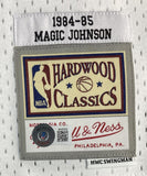 Magic Johnson Signed LA Lakers 1984-85 White M&N HWC Swingman Jersey BAS ITP