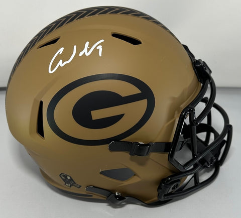 Packers CHRISTIAN WATSON Signed Full Size 2023 SALUTE Replica Speed Helmet AUTO